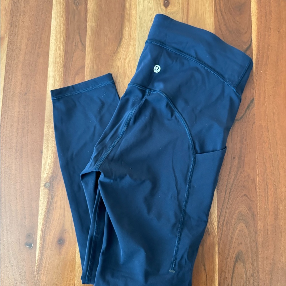 lululemon athletica Power Thru High Rise Crop Leggings 23” Navy